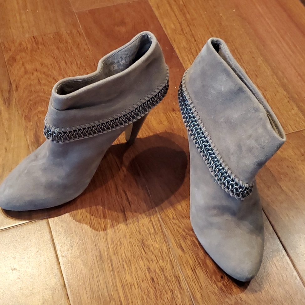 Ash Taupe Suede Booties